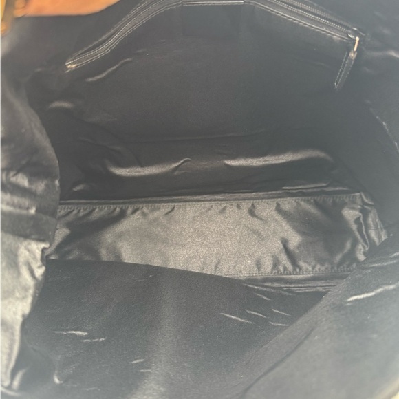 Authentic Gucci Metal Handle Canvas & Leather Shoulder Bag Black - Picture 10 of 16